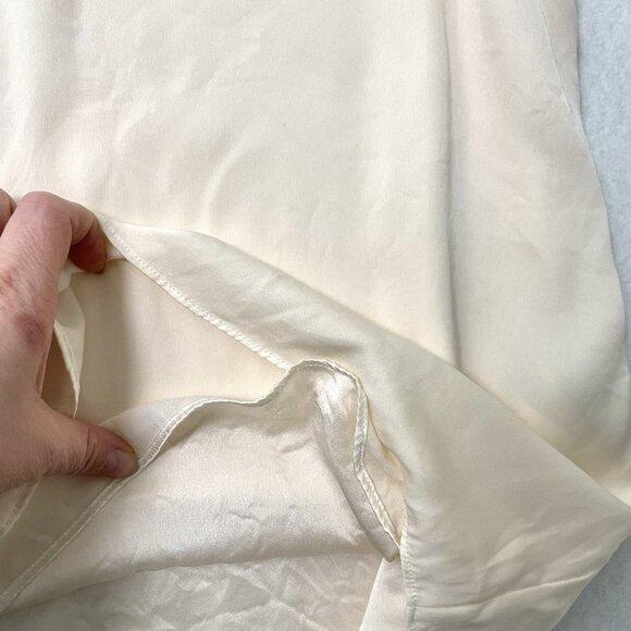 QUINCE Washable Stretch Silk Tank Top Lined Classic Minimalist Ivory size Large - Picture 3 of 6